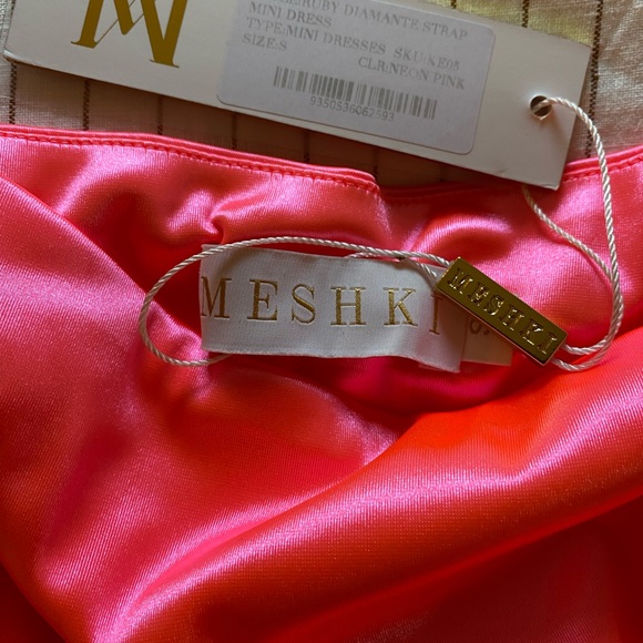 Neon pink mini dress by Meshki. New with tags . - Picture 5 of 6